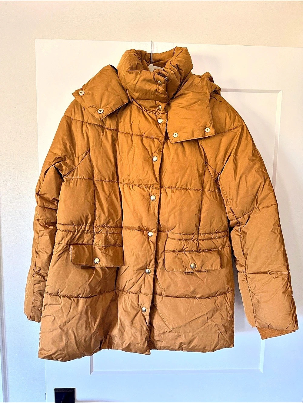J.Crew Signature Puffer Jacket with PrimaLoft Jacket Tan Small